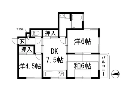 ハートランド(3DK/2階)の間取り写真