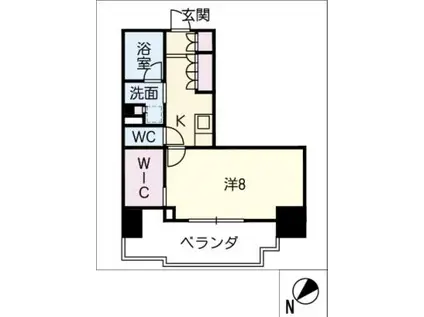 グラン・アベニュー鶴舞公園(1K/7階)の間取り写真