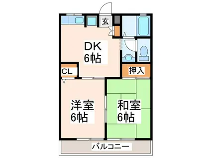 こじまハイム(2DK/1階)の間取り写真