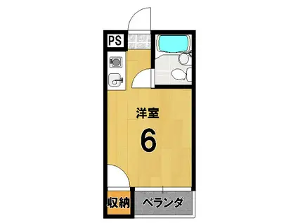 メゾン東一条(ワンルーム/1階)の間取り写真