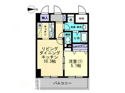 ル・マレNISHIKIMACHI(1LDK/10階)の間取り写真