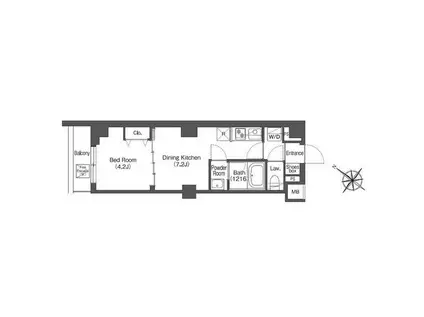 コンフォリア志村坂上(1DK/2階)の間取り写真