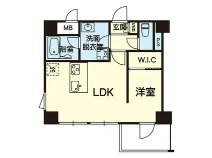 KOHENファイブ(1LDK/4階)の間取り写真