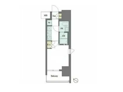 カスタリア大井町(1K/13階)の間取り写真