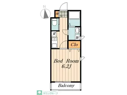 ティエドゥール椎名町(1K/2階)の間取り写真