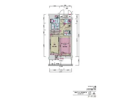 プレサンス梅田東クォーレ(1LDK/2階)の間取り写真