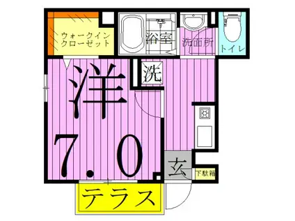 クレールⅦ(1K/1階)の間取り写真