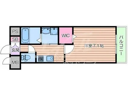 フェリシダ野江(1K/2階)の間取り写真