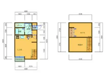 M102(1LDK/2階)の間取り写真