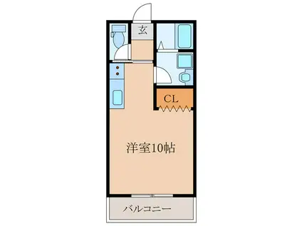 ヴィラローズ体育大前(ワンルーム/1階)の間取り写真