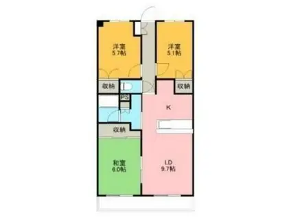 セントラル徳倉(3LDK/1階)の間取り写真