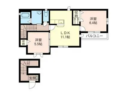 どえる和(2LDK/2階)の間取り写真