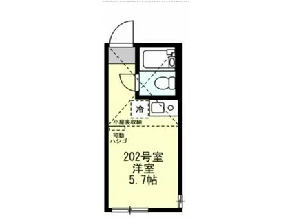 ユナイト藤棚グレイシアの杜(ワンルーム/2階)の間取り写真