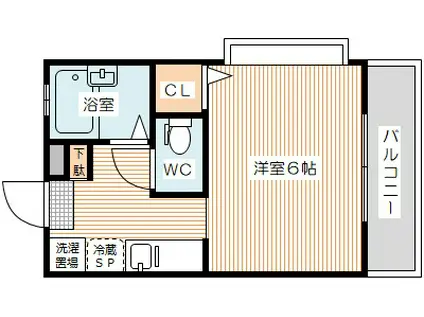 HBハイツ(1K/2階)の間取り写真