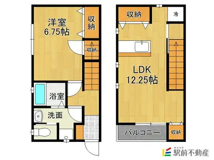 フロンティアQ(1LDK/1階)の間取り写真