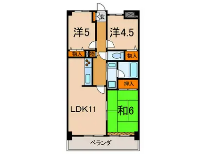 カーサメディオ(3LDK/5階)の間取り写真