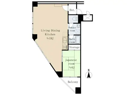 秀和第2高輪レジデンス(1LDK/6階)の間取り写真