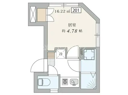 アプリコットハウス上高田(1K/2階)の間取り写真