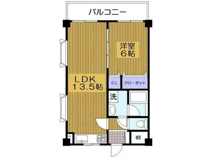 シェスタロワール(1LDK/3階)の間取り写真