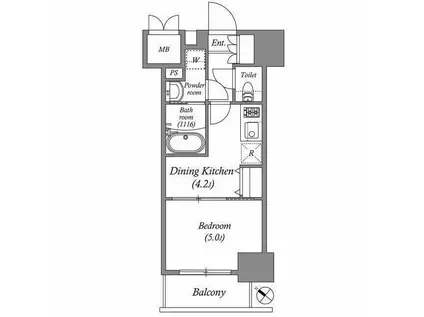 オーパスホームズ南行徳(1DK/5階)の間取り写真