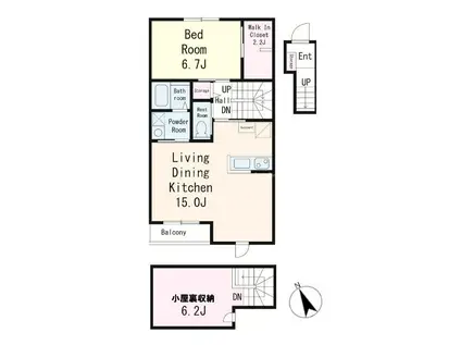 リアン メゾン 市川(1LDK/2階)の間取り写真