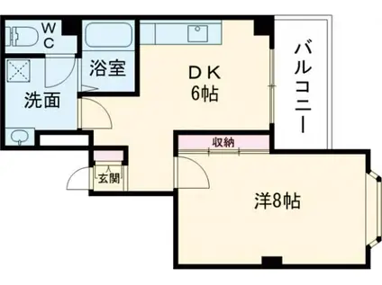 白蘭マンション(1DK/4階)の間取り写真