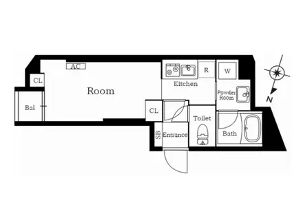 プレニーズ護国寺プルミア(ワンルーム/3階)の間取り写真