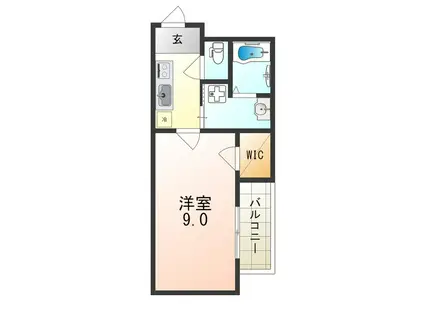 カーサ駒川中野(1K/2階)の間取り写真