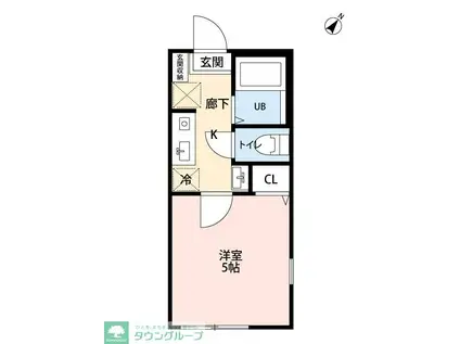 サウス LAGOON大岡1丁目(1K/2階)の間取り写真