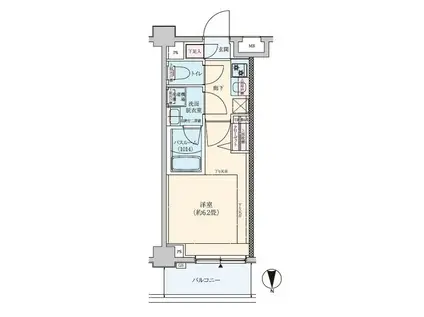 ロアール川崎大師(1K/7階)の間取り写真
