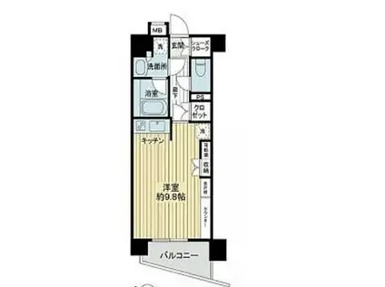 デュオステージ中落合(1K/2階)の間取り写真