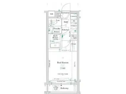 レイリス二子新地ザファースト(1K/3階)の間取り写真