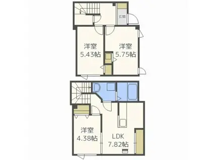 メニーズコート開成(3LDK/1階)の間取り写真