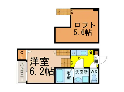 クレール・K・桜山(1K/1階)の間取り写真