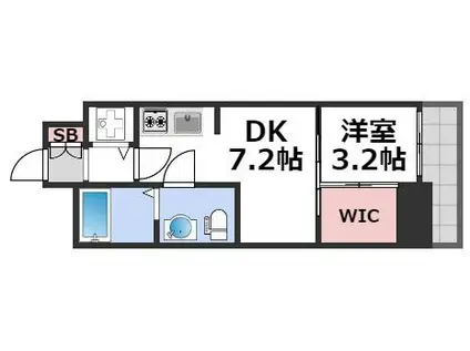 セレニテ谷町CALM(1DK/10階)の間取り写真