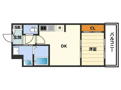 D.CLAREST本庄東FJRE(1DK/10階)の間取り写真