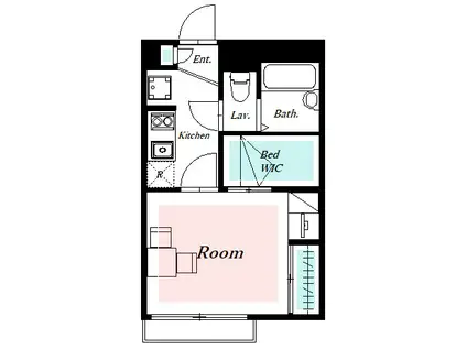 レオパレスクワトロ(1K/3階)の間取り写真