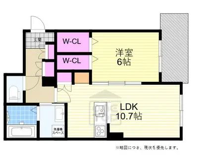 グロリア江坂(1LDK/4階)の間取り写真