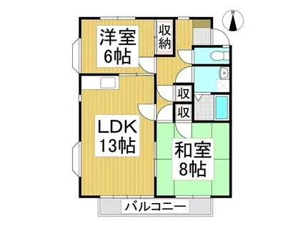 メゾンルセーヌ(2LDK/2階)の間取り写真
