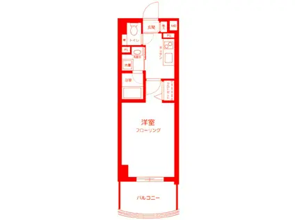 グリフィン新横浜・六番館(1K/3階)の間取り写真