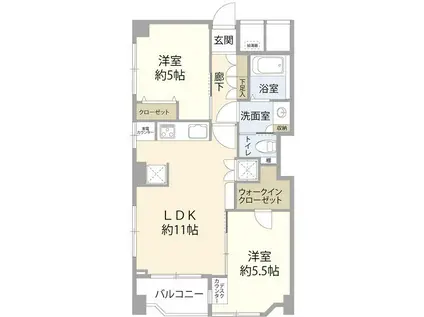 サニーハイム小岩(2LDK/6階)の間取り写真