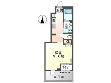 ディア フォレスト(1K/1階)の間取り写真