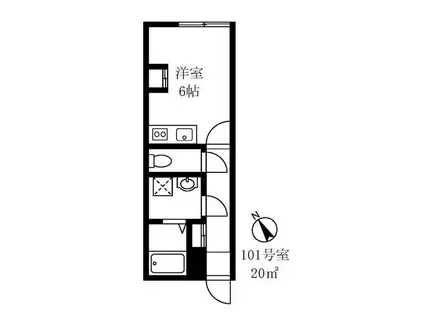 早稲田鶴巻IMAハウス(1K/1階)の間取り写真