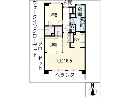 グラン・アベニュー本郷(2LDK/9階)の間取り写真