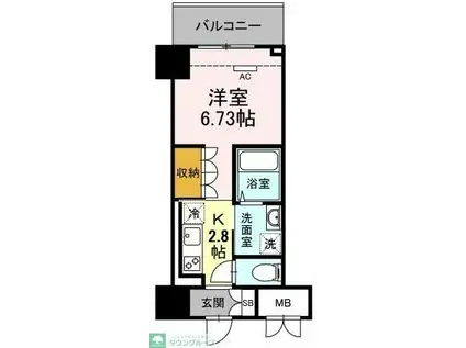 ロイジェントパークス錦糸町(1K/3階)の間取り写真