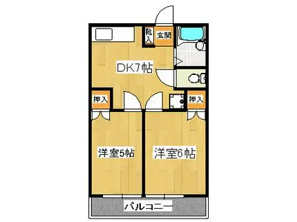 サンライズマンション(2DK/3階)の間取り写真