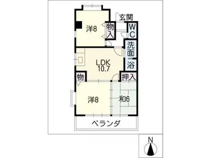 グランドゥール元志賀(3LDK/4階)の間取り写真