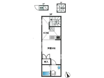 アンベリール西日暮里(ワンルーム/3階)の間取り写真