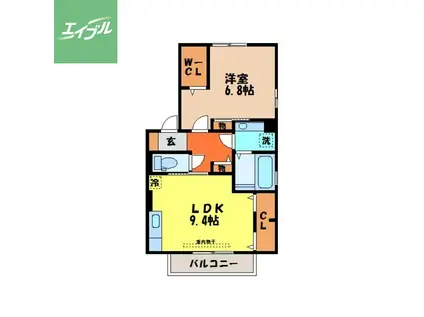 フラワーヒルズ(1LDK/1階)の間取り写真