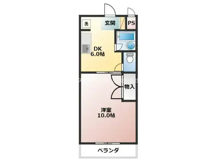 ア・ラ・モード18(1DK/2階)の間取り写真